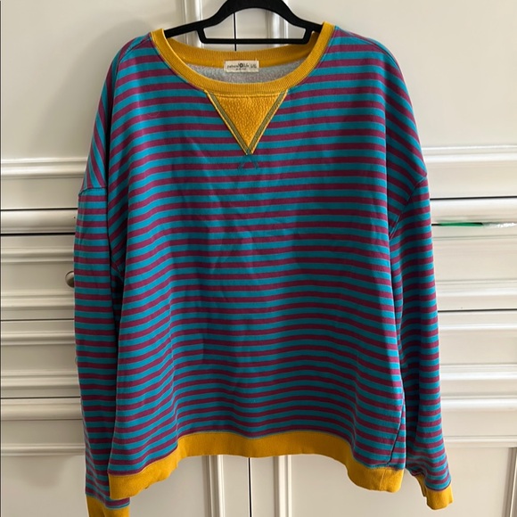 NATURAL LIFE Blue and Pink Crewneck Sweater - Picture 1 of 4